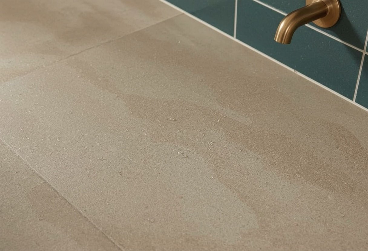Matte slip-resistant porcelain floor tile rated for wet areas